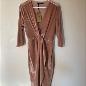 Pink velvet Zara dress